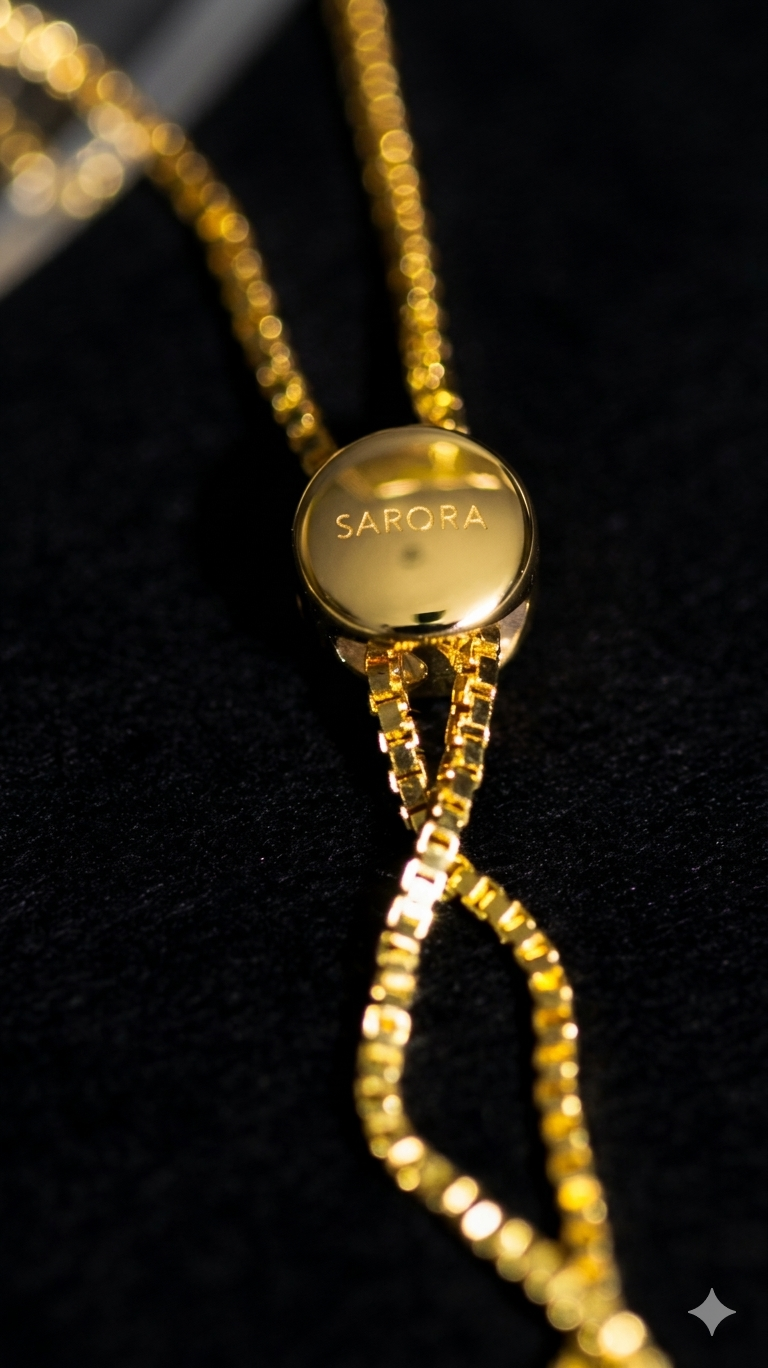 SARORA pendant necklace — box chain and slider bead